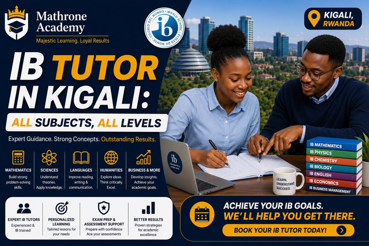 IB Tutor in Kigali: All Subjects, All Levels