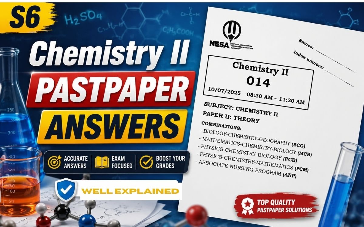 S6 Chemistry II 2025 Past Paper: Full Worked Solutions